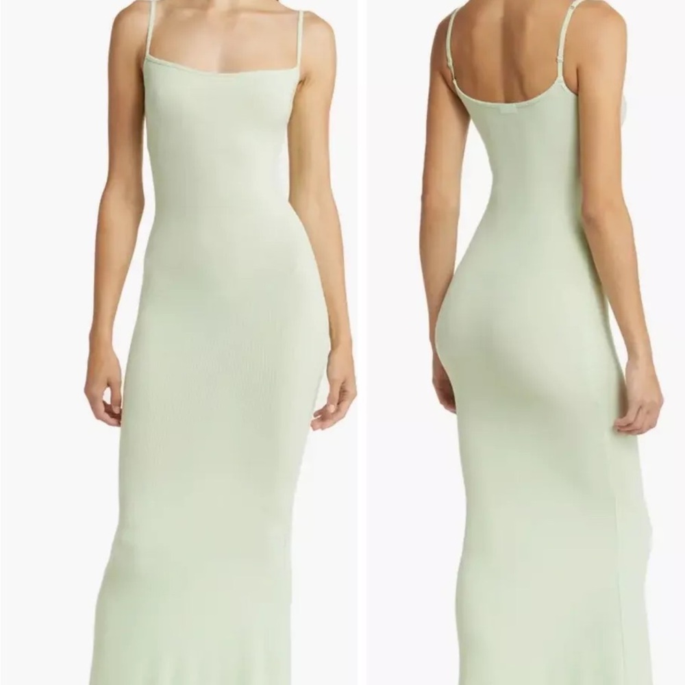 NWT SKIMS SOFT LOUNGE LONG SLIP DRESS IN HONEYDEW size M